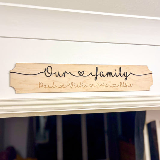 Personalised 'Our Family' Wall Sign