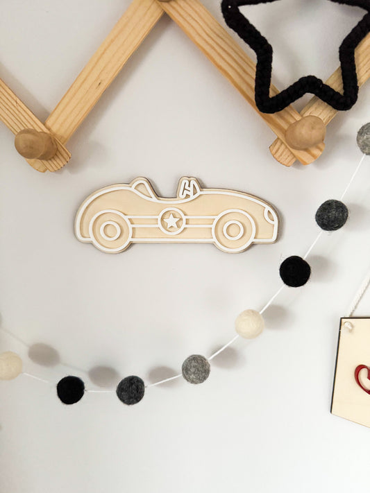 Retro Race Car Wall Shape